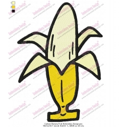 Cartoon Banana Fruit Embroidery Design